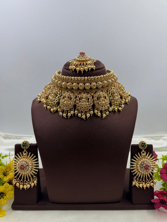 Swara Traditional Temple Choker Necklace Set