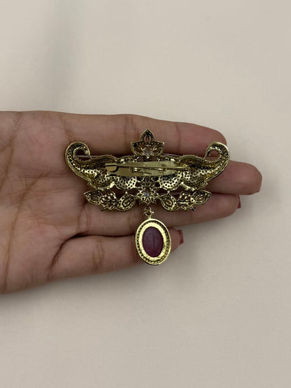 Gajratna Premium Emerald Brooch