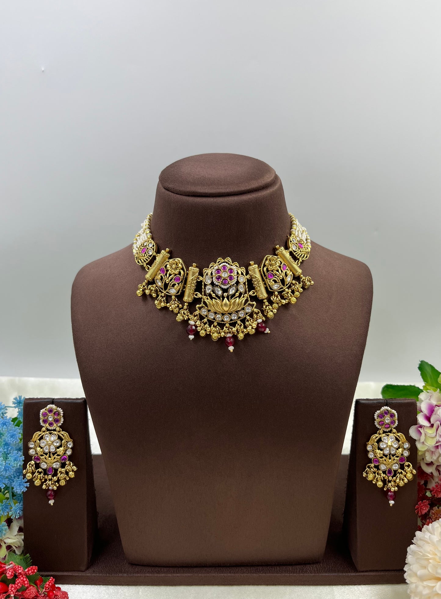 Aasma Heritage Antique Gold Necklace
