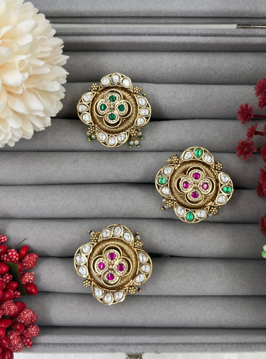 Floral Filigree Rajwadi Ring