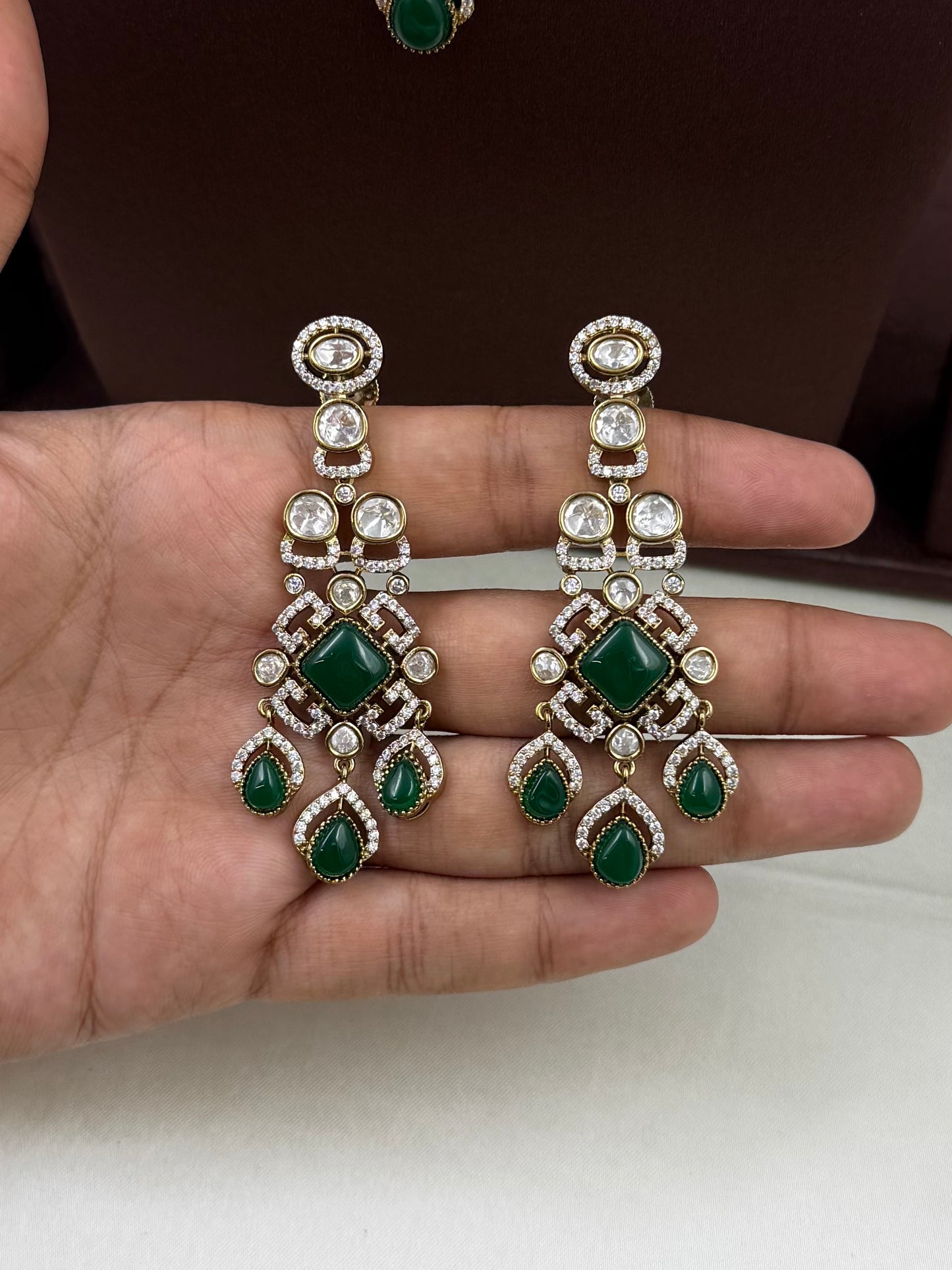 Charvi Premium Victorian Double Layer Necklace Set