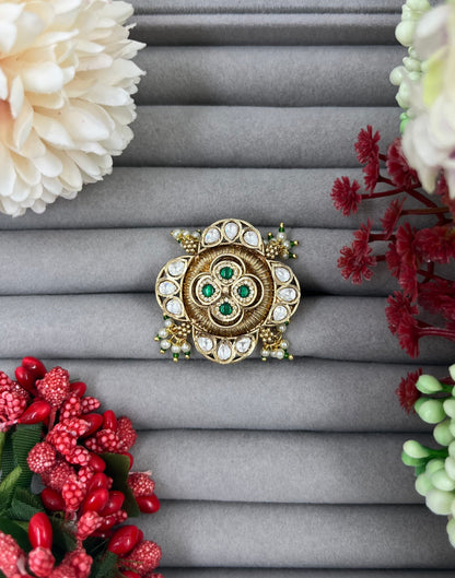 Floral Filigree Rajwadi Ring