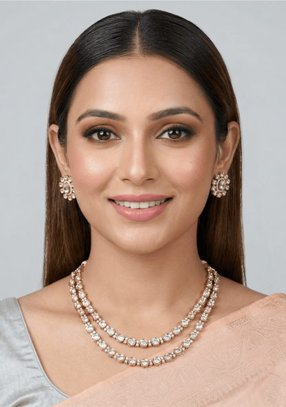Rio Double Victorian Necklace Set - WHITE