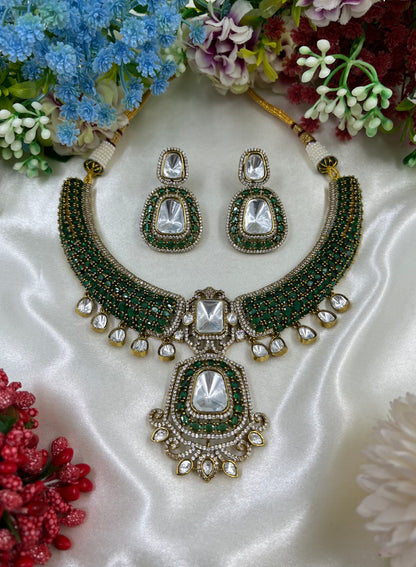 Ishwari Moissanite Victorian Necklace