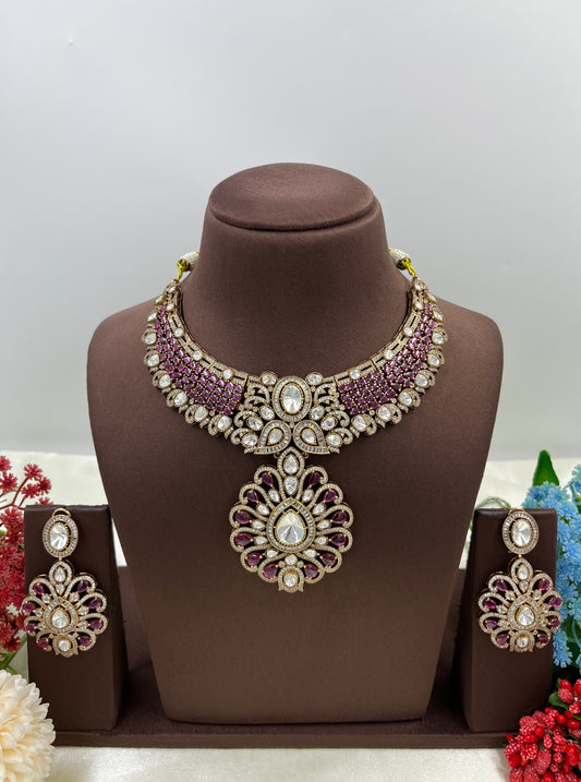 Razia Premium Moissanite Kundan Necklace
