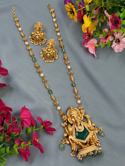 Madhuri South Indian Temple Semi-Long Necklace