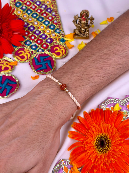Ivory Rudraksha Rakhi
