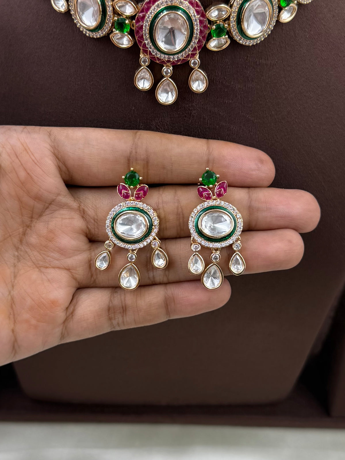 Rashmi Moissanite Delicate Necklace Set