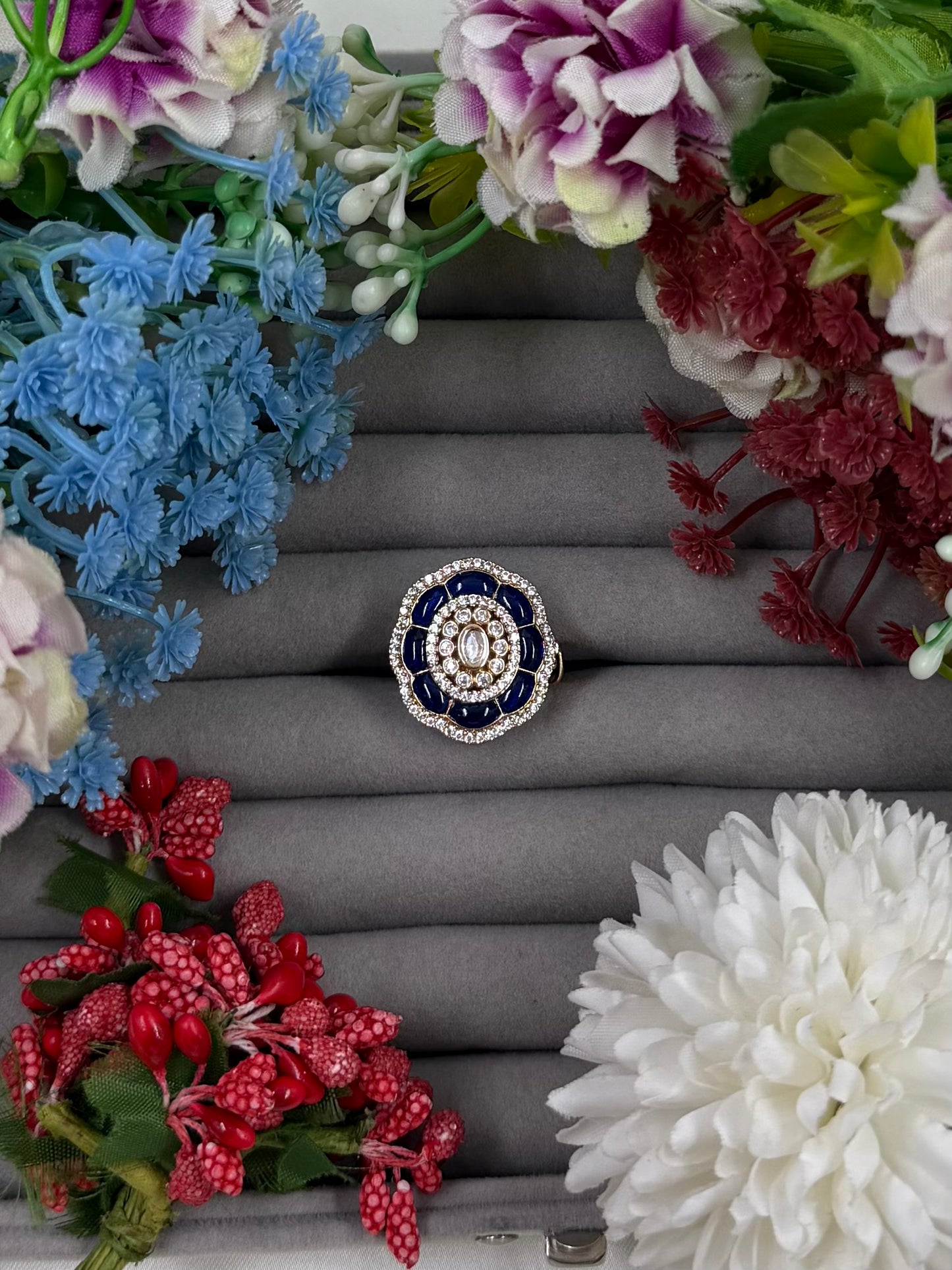 Zevira Moissanite Kundan Ring