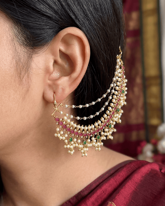Dhriti Heritage Moti Ear Chain