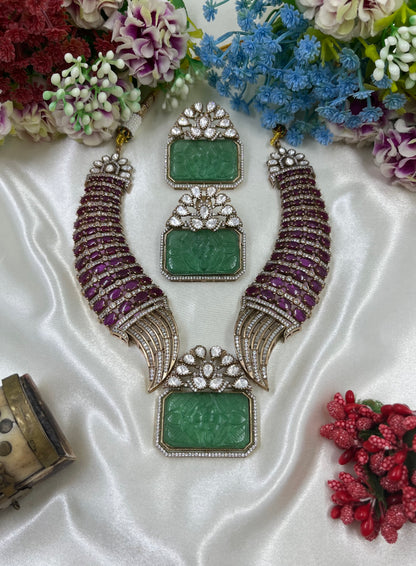 Kunti Jaipuri Moissanite Kundan Necklace