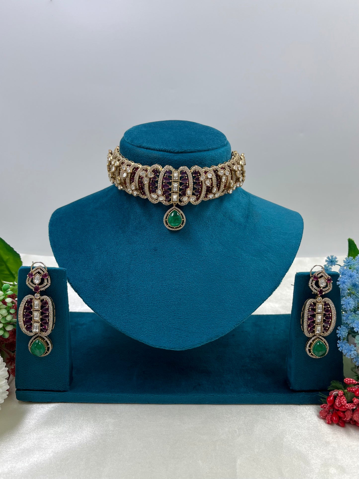 Rutzz Jaipuri Kundan Necklace Set