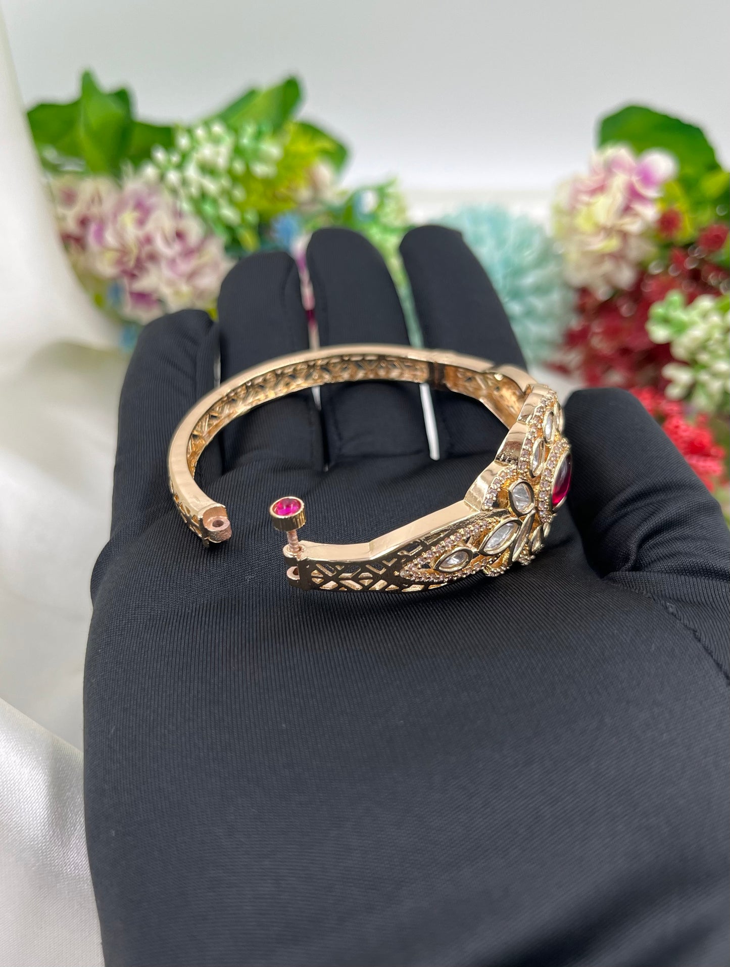 Adira Moissanite Kundan Bracelet