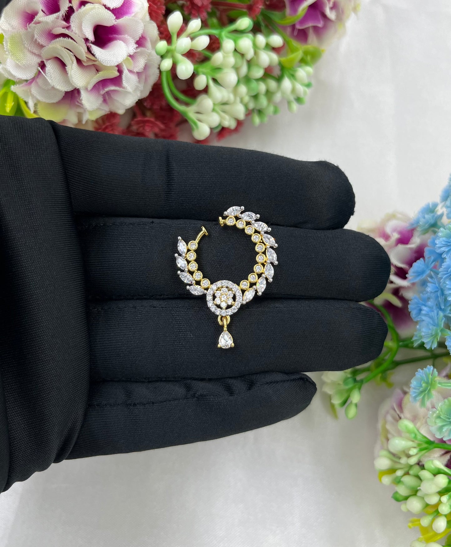 Ziva  Gold AD Nose Ring