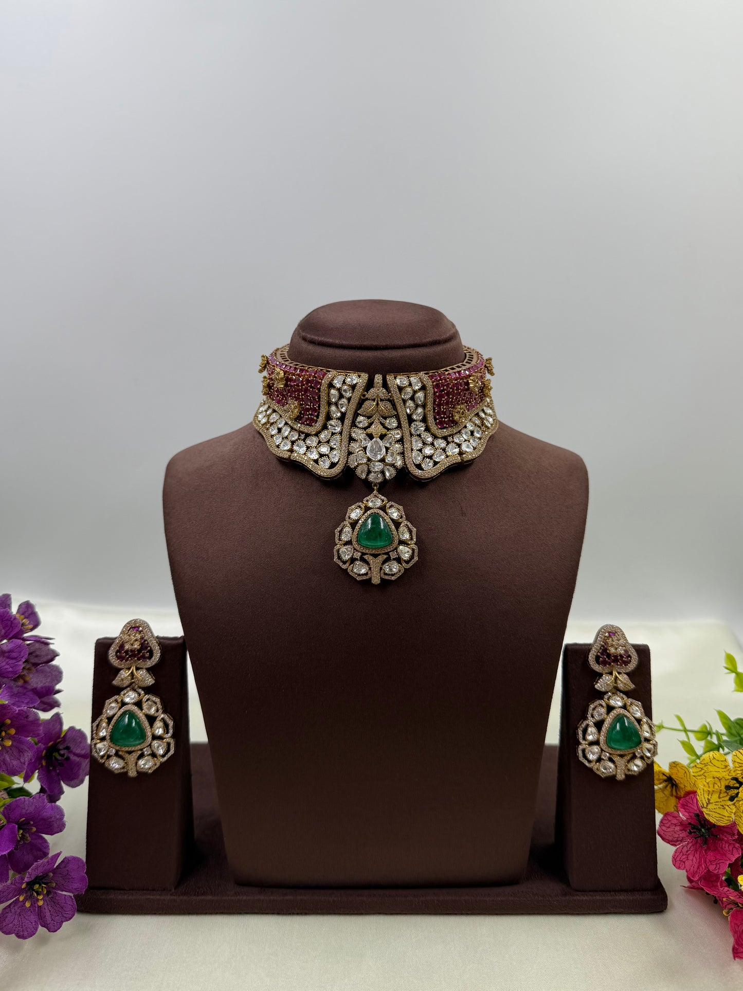 Supriya Jaipuri Kundan Choker Necklace Set