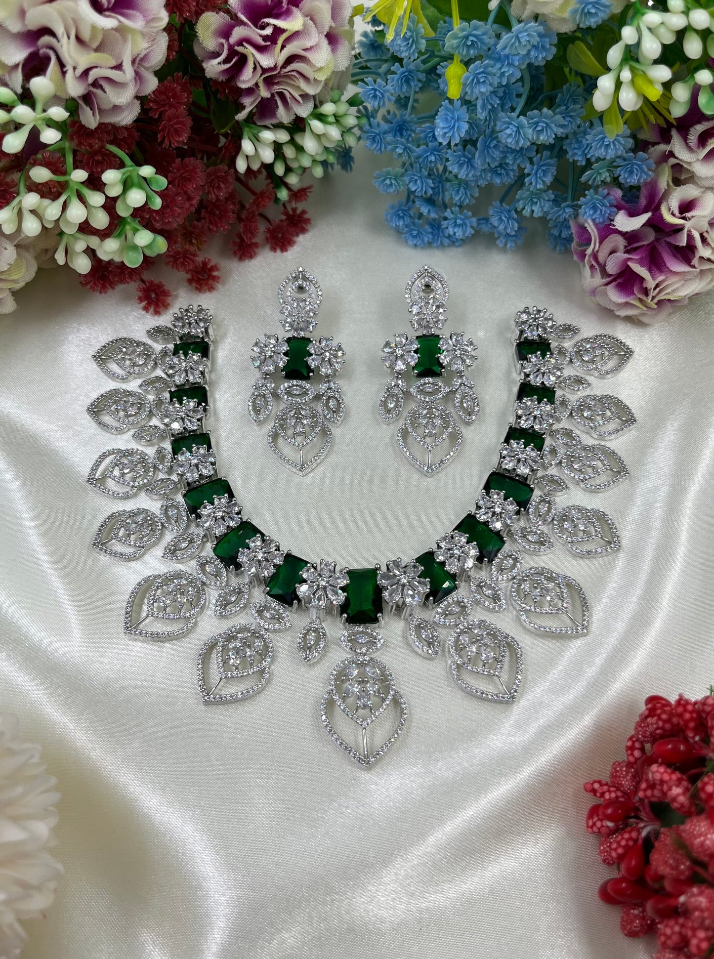 Hamsa American Diamond Necklace