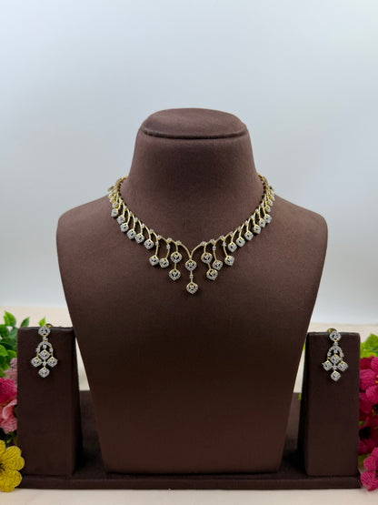 Holly American Diamond Two Tone Necklace Set