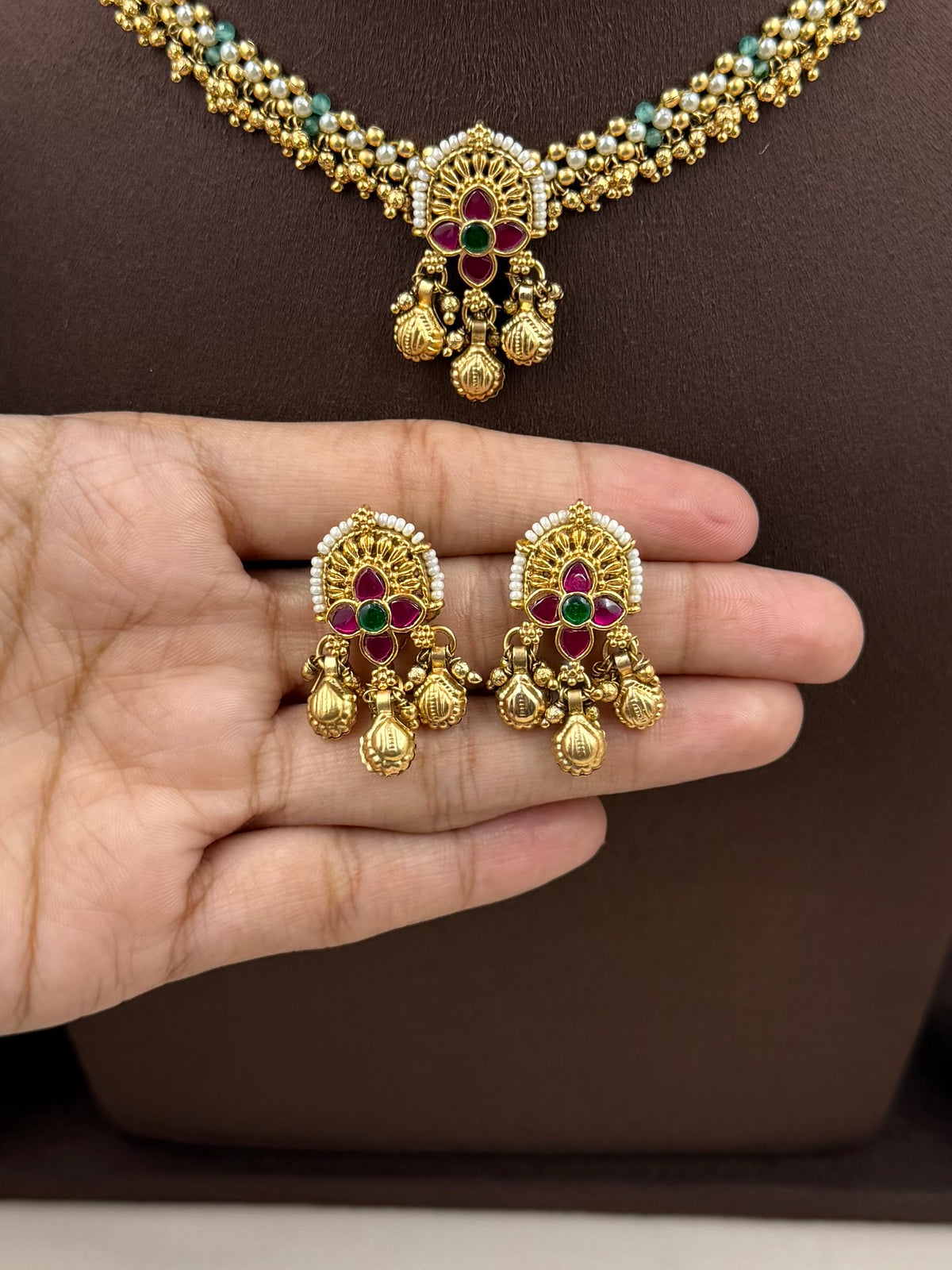 Minakshi Heritage Delicate Necklace Set