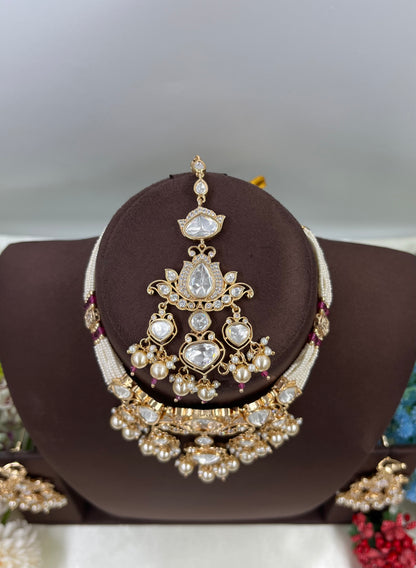 Jharokha Moissanite Kundan Choker