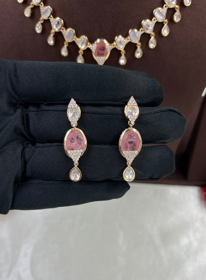 Deza Dangling Moissanite Kundan Necklace