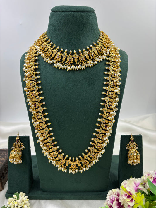NIDDHI TRADITIONAL GOLD PLATED COMBO SET
