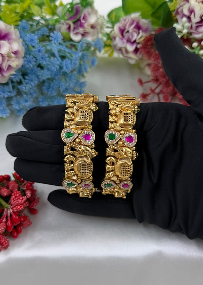 Yashasvi Heritage Chorski Temple Bangles (Openable)