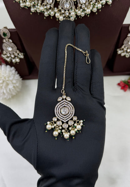 Veenita Victorian Moissanite Choker Necklace Set