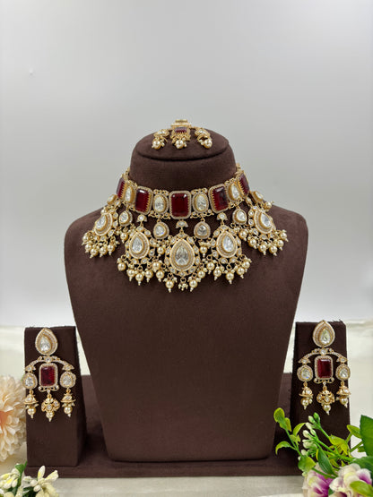 Mughal Meher Moissanite Kundan Necklace