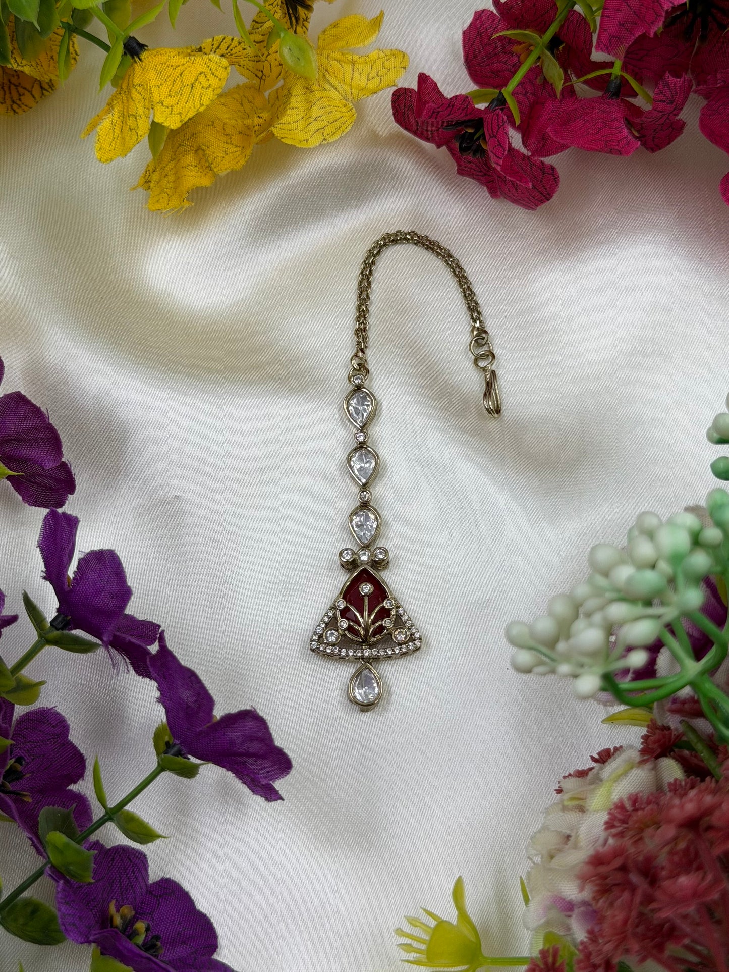 Manju Victorian Moissanite Mang Tika