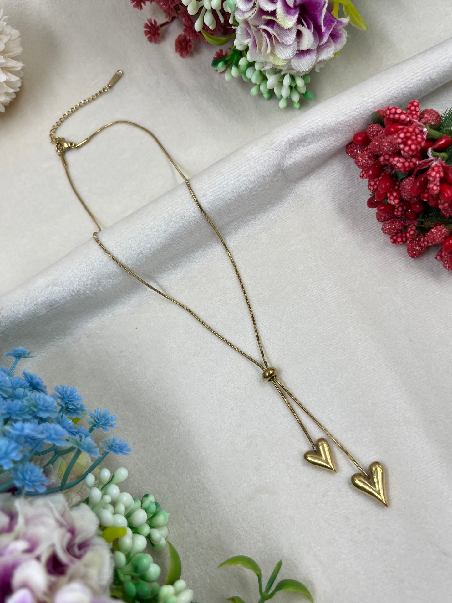 Heart Drop Gold Necklace