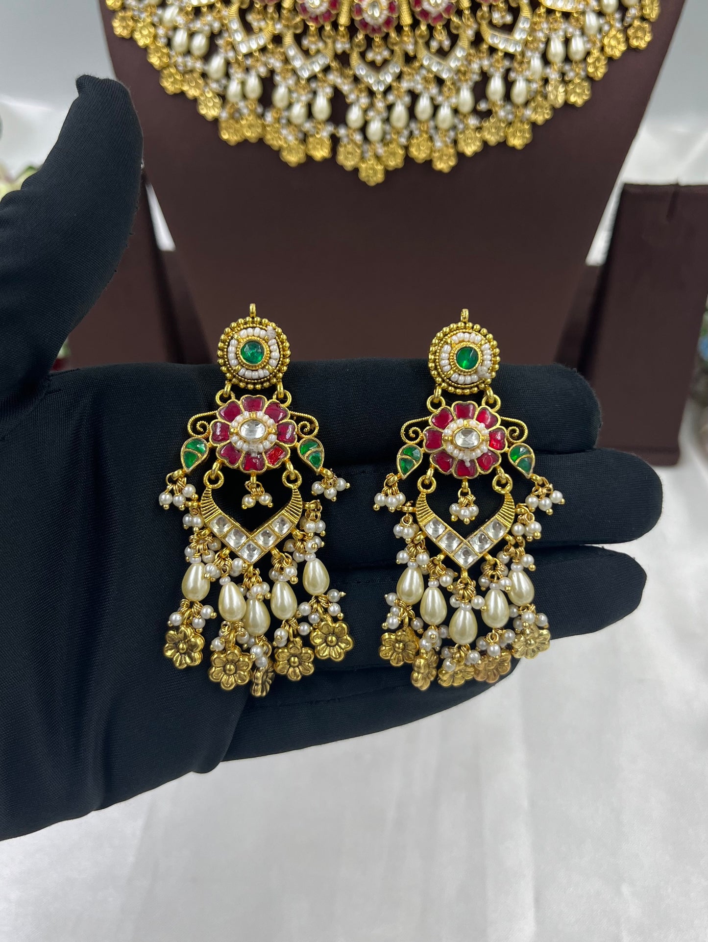 Krishi Premium Pachi Kundan Necklace