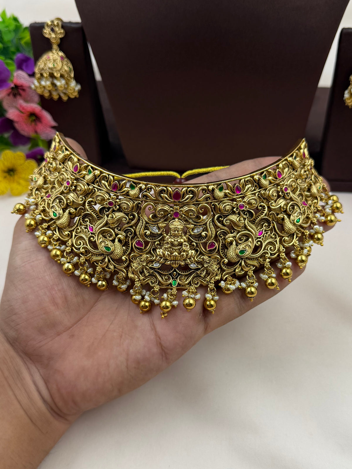 Swarali South Temple Choker Necklace Set