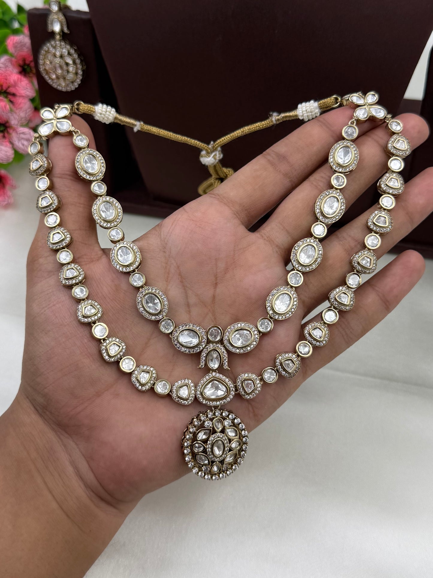Nitya Premium Victorian Double Layer Necklace Set