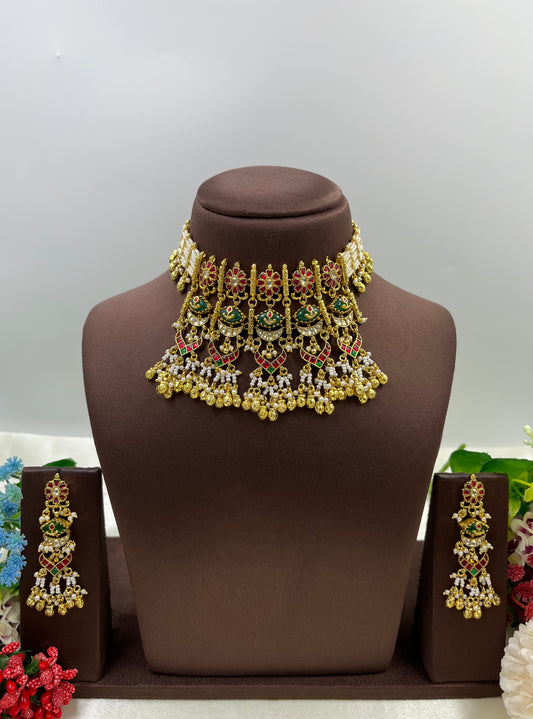 Shakti Pachi Kundan Choker Necklace