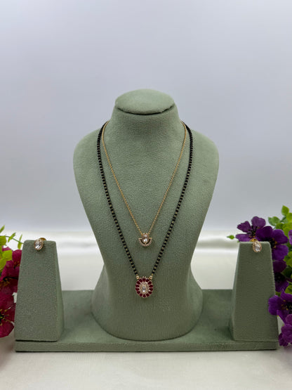 Black Beaded Double Layer Mangalsutra
