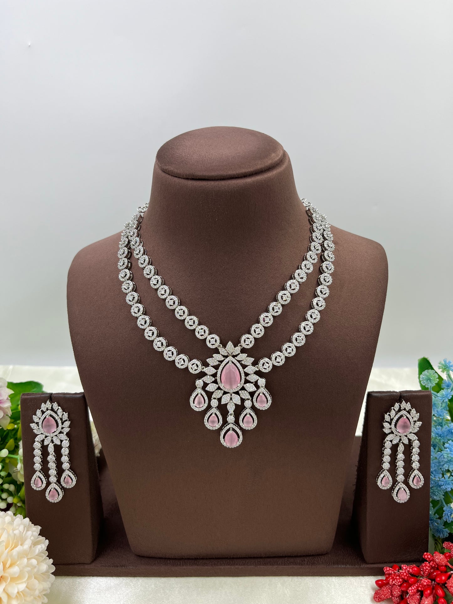 Diva Floral Drop Necklace Set