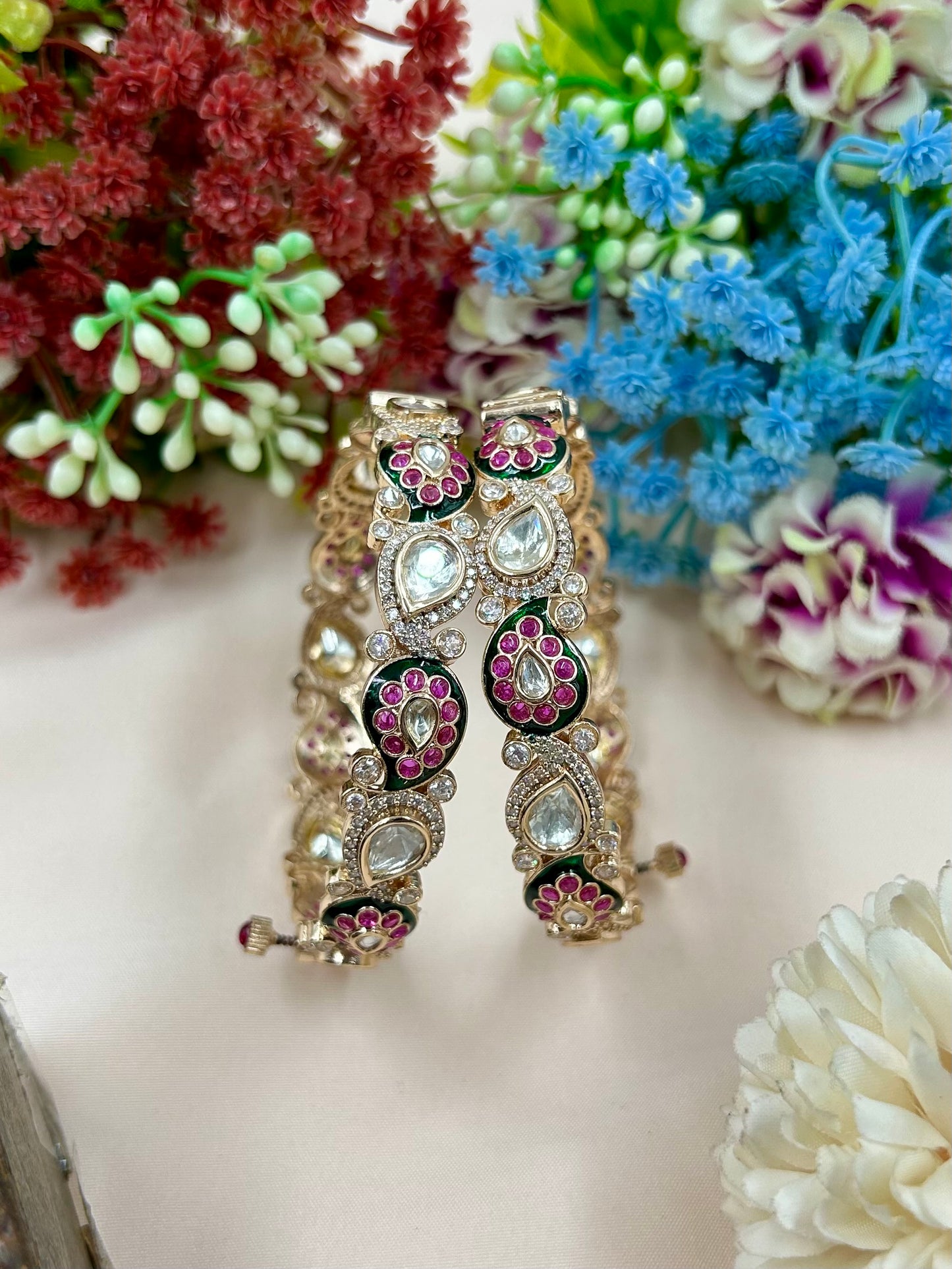 Hena Moissanite Bangles (Openable)