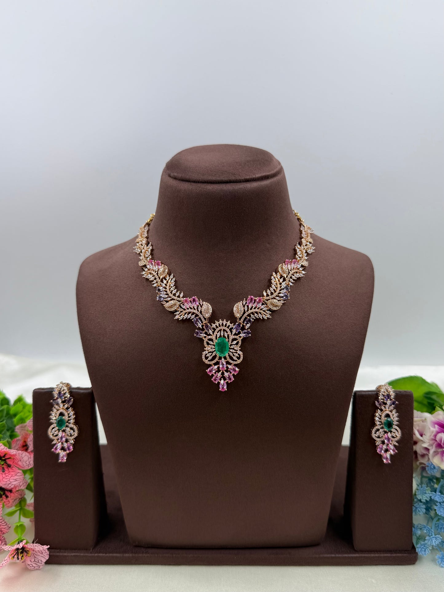 Cara American Diamond Necklace Set