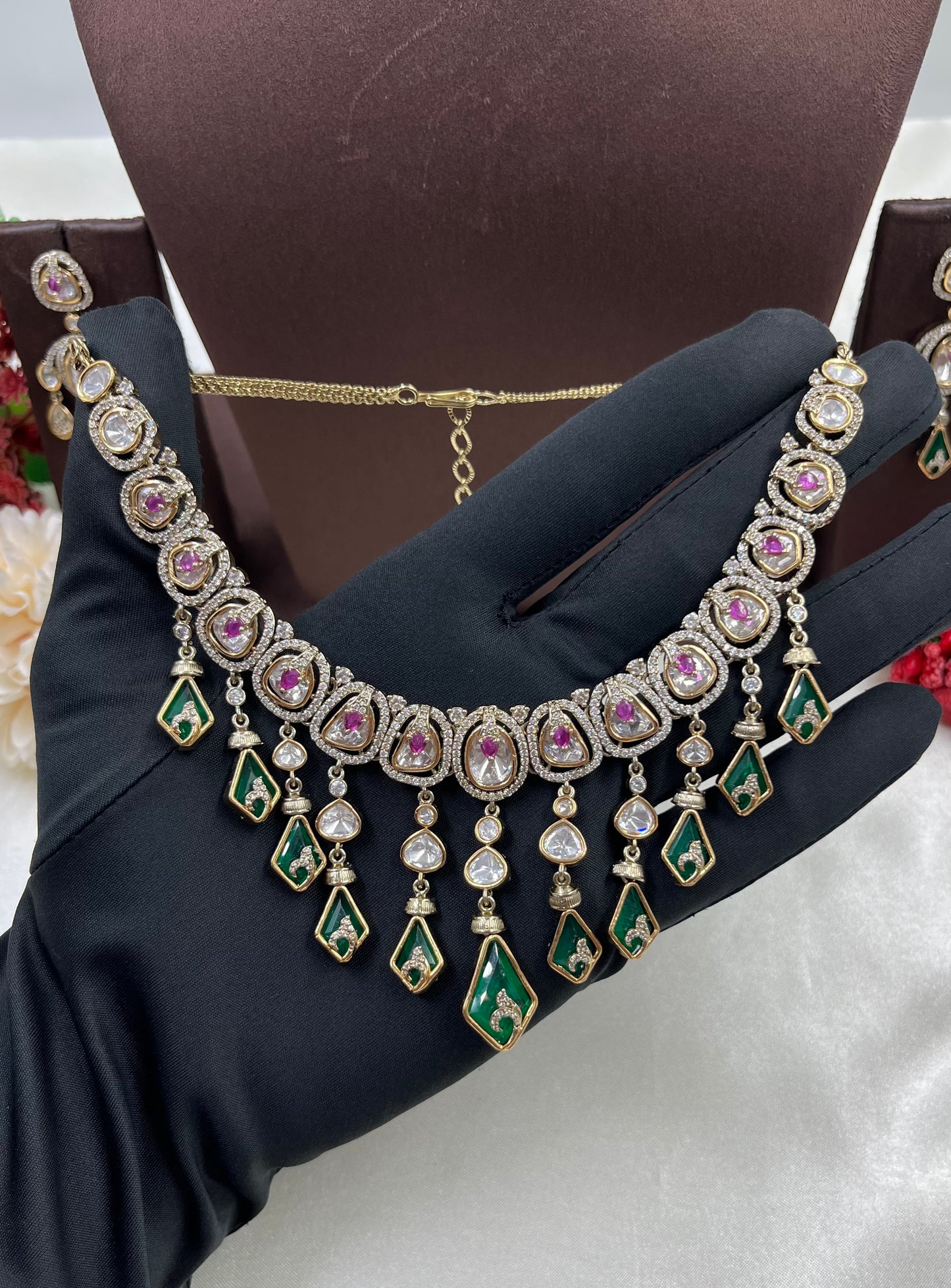 Vani  Moissanite Victorian Necklace