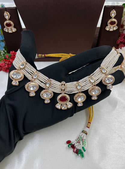 Sara Moissanite Moti Necklace