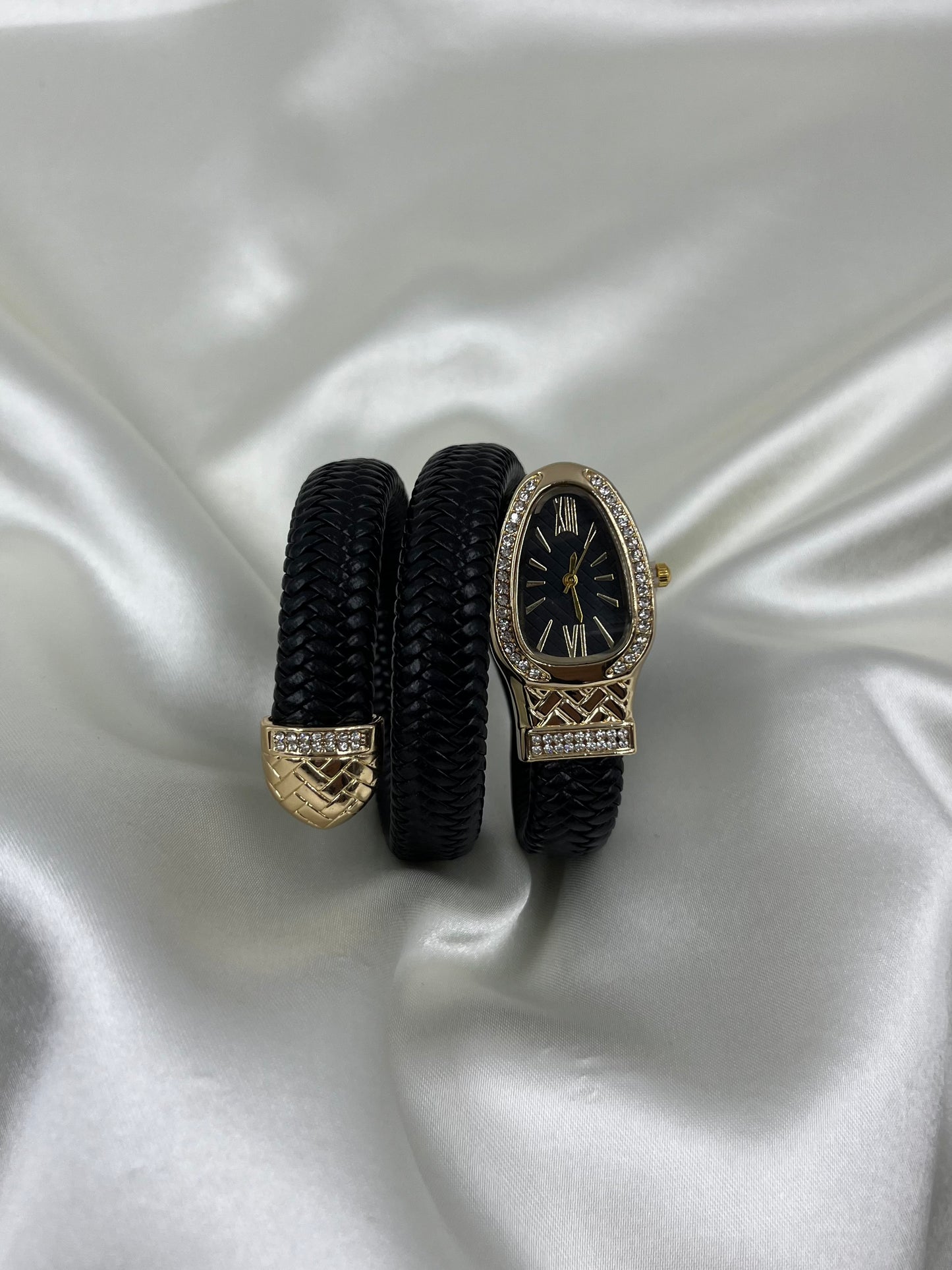 Sansi Snake Leather Oval Watch