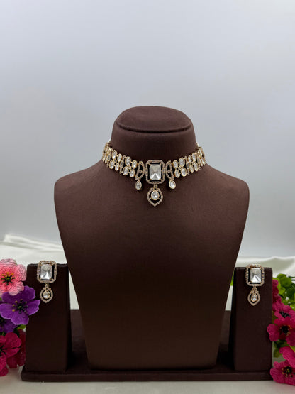 Vaanya Moissanite Delicate Necklace Set