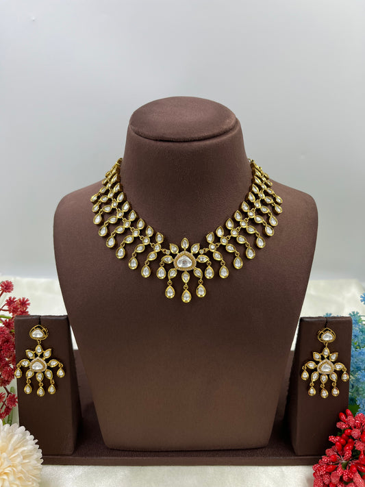 ZEHERA MOISSANITE KUNDAN NECKLACE SET