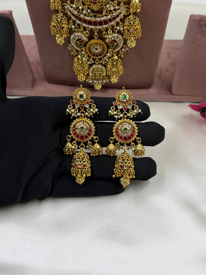 Juhi Pachi Kundan Long Necklace Set