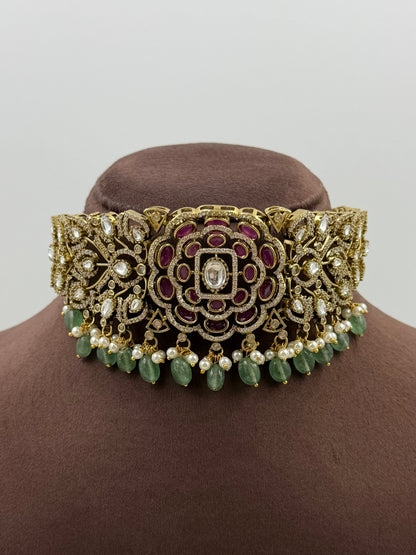 Saanvi Rose Victorian Choker Necklace Set