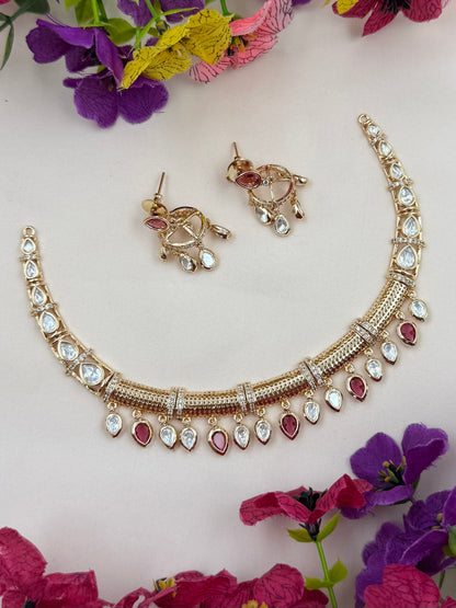 Diya Moissanite Hasli Necklace Set