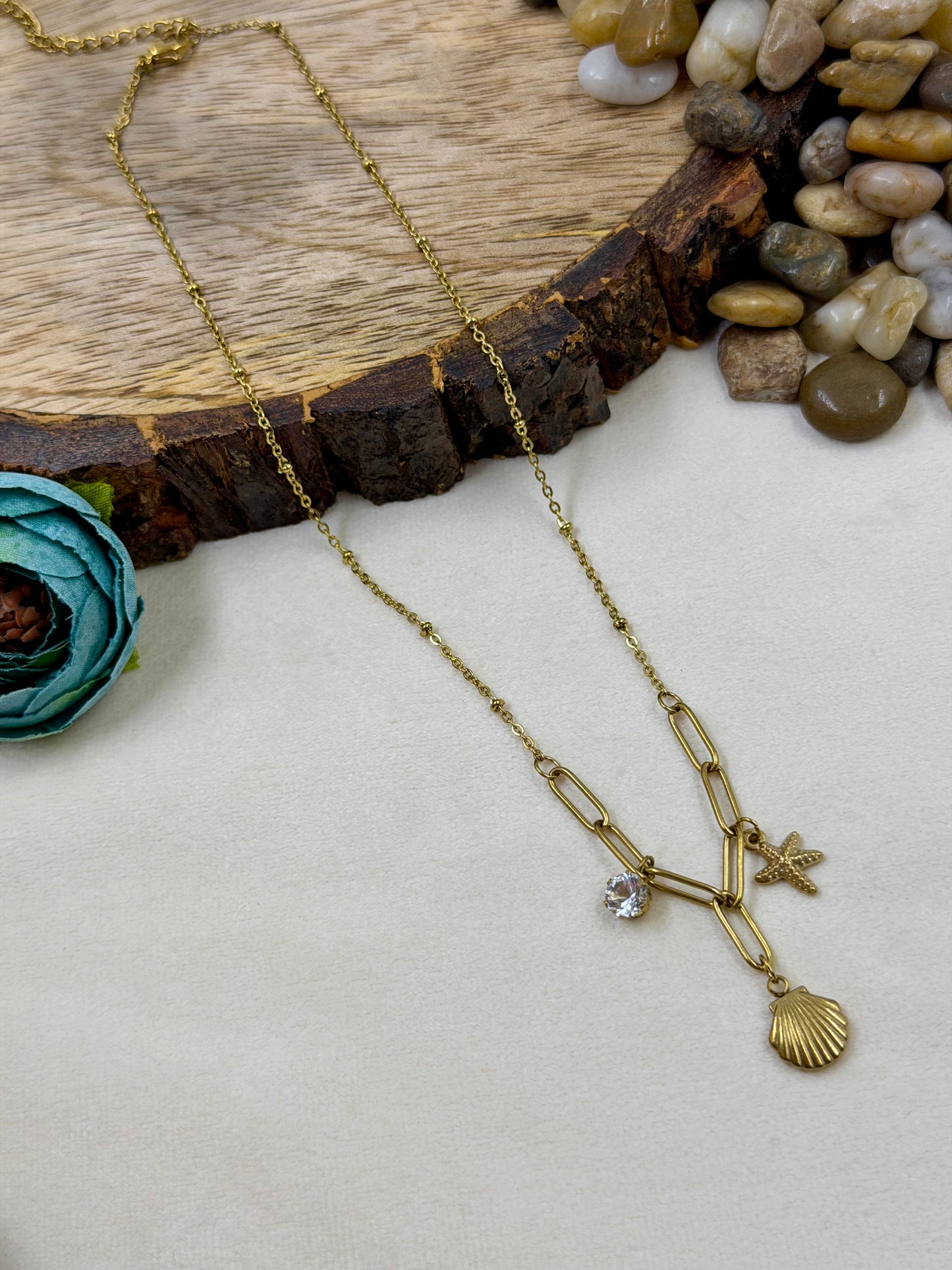 Starfish Shell Gold Chain
