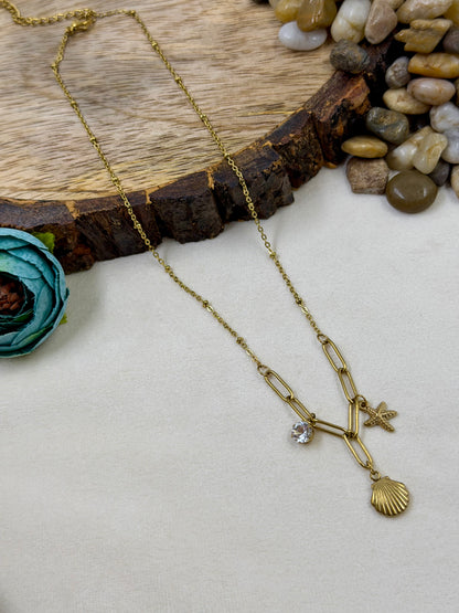 Starfish Shell Gold Chain