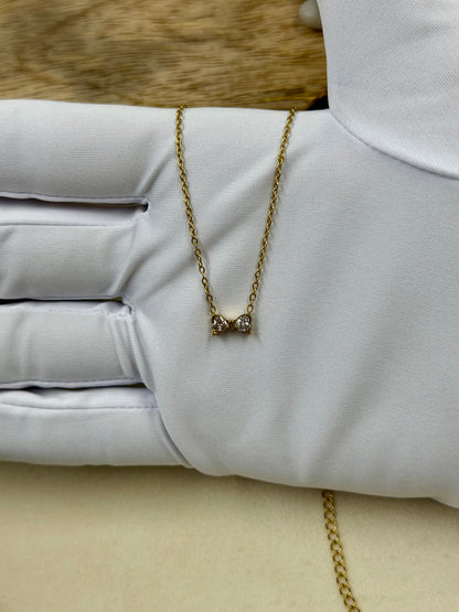 Minimal Double Heart Gold Chain