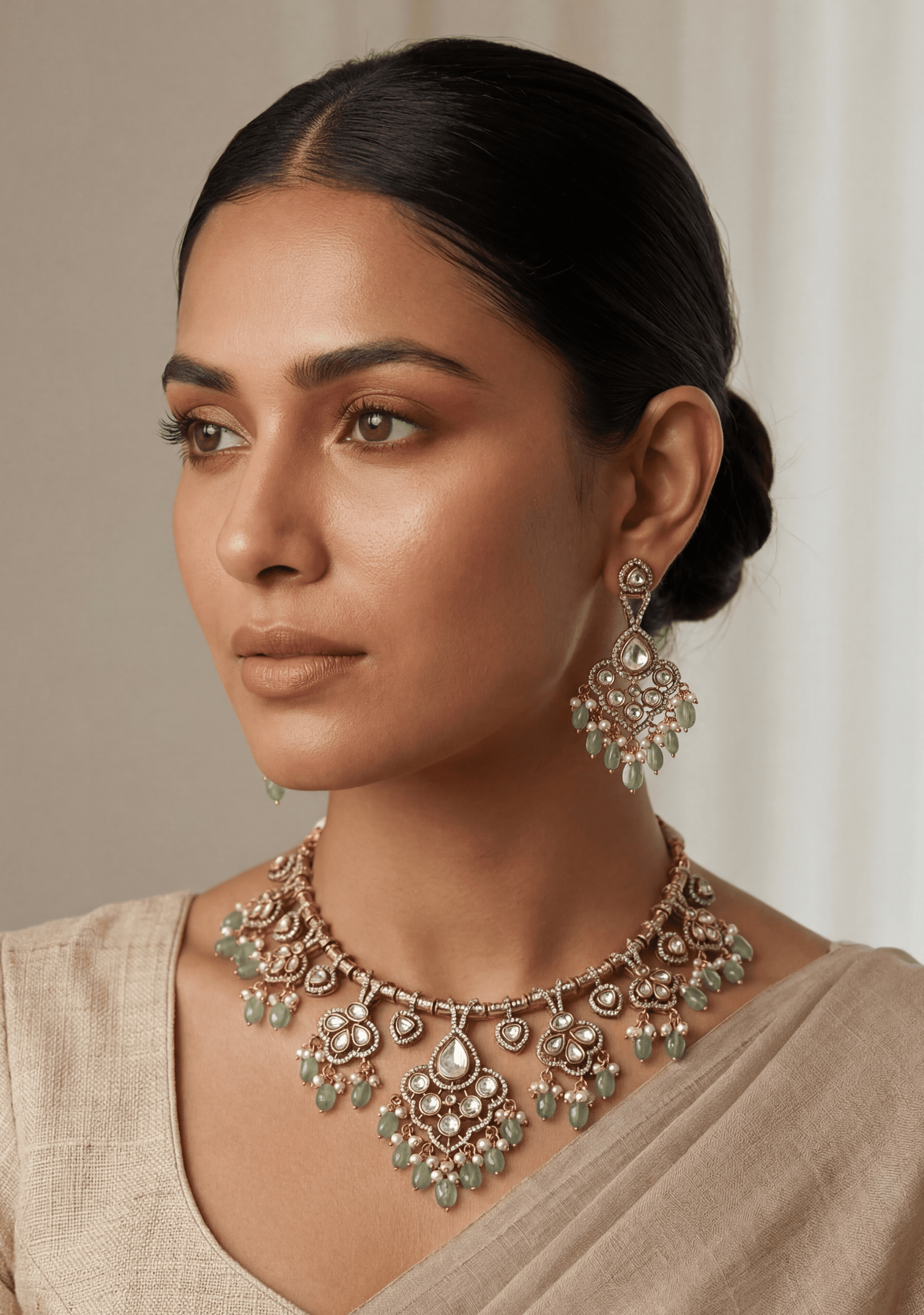 Fina Victorian Hasli Necklace Set - Pista